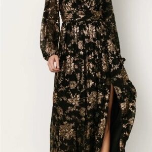 Baltic Born Black and Gold Patterned Dress
